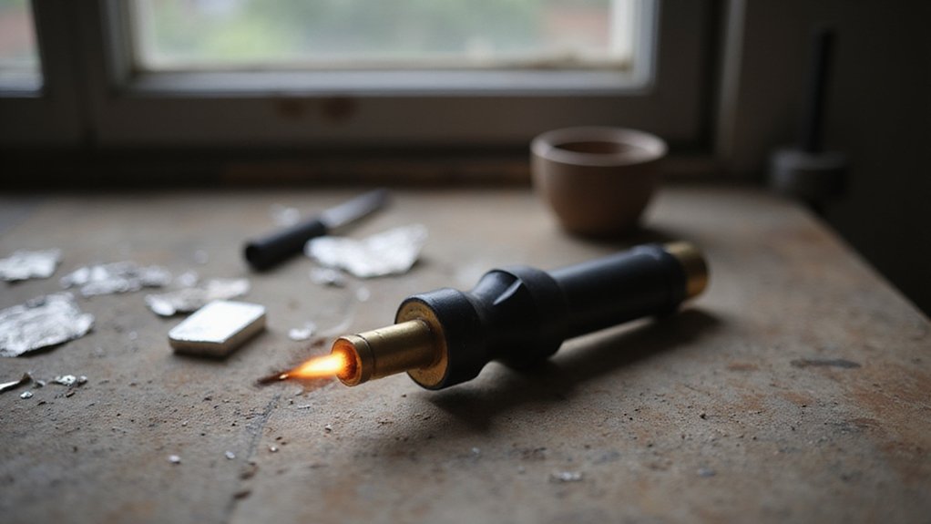 melting silver with torch
