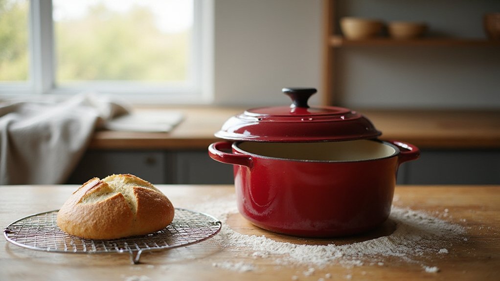 oiling dutch oven bread