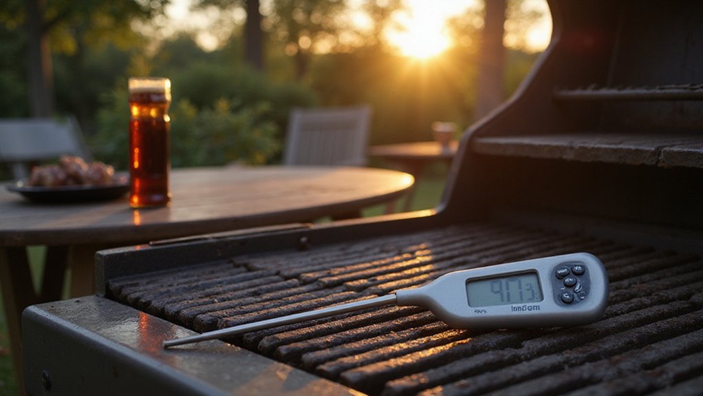 using meat thermometer grill